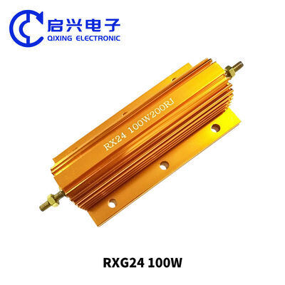 Quality RX24 Gold Aluminum Housed Wirewound Power Resistor 50W 200 Ohm Decode Resistor factory