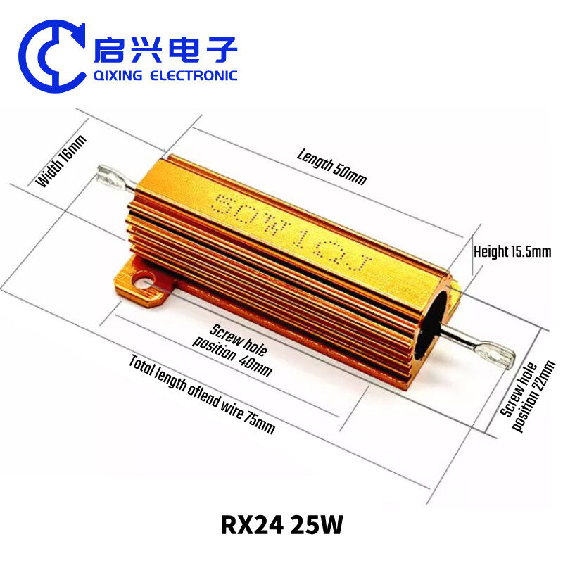 RX24 Gold Aluminum Housed Wirewound Power Resistor power resistor ...