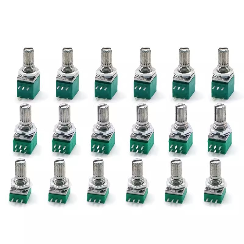 5pcs RK097G Dual Potentiometer 6pin 15mm B1K 5K 10K 20K 50K 100K 500K Shaft Audio Power Amplifier Sealed Rotary Potentiometer