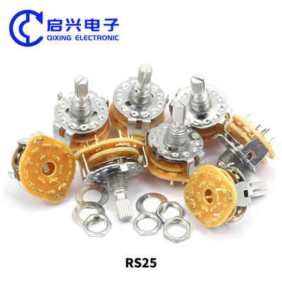 2pcs RS25 Potentiometer Rotary Switch 2*5 Files 10000 Cycels