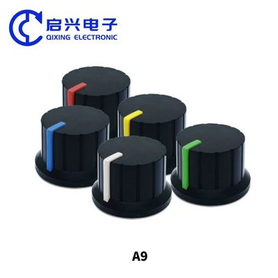 A9 volume knob potentiometer knob Plastic control knob 6mm white red green blue yellow orange