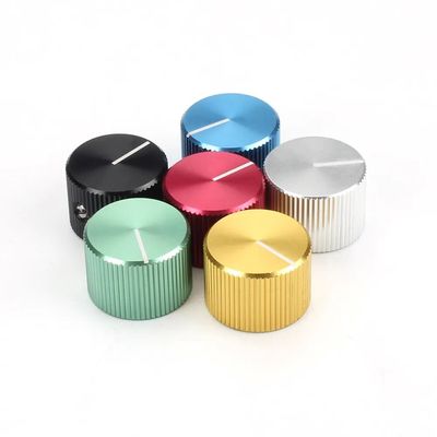 Customized Potentiometer Knob Shaft Black Silver Blue Yellow Aluminum Volume Control Knob with Set Screw