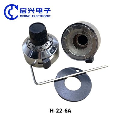 Digital dial H-23-6A metal knob for 3590S potentiometer aluminum volume knob d Shaft 6mm 15 TURN with counting dial