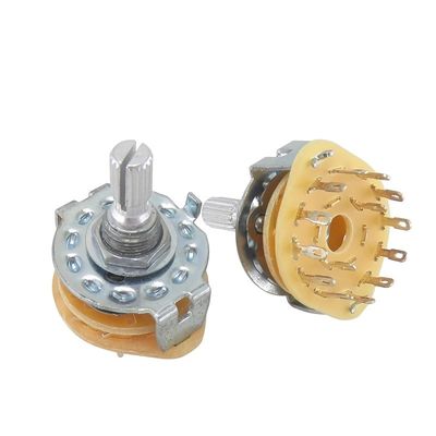 Free Samples Metal Round Shaft 25mm 1 Pole 3 Position 4 Position 12 Position Voltage Selector Alpha RS25 Rotary Switch