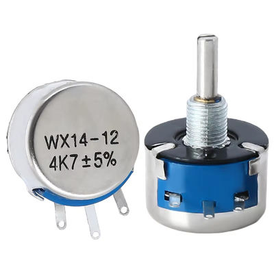WX14-12 3W Single-Turn Wire-Wound Potentiometer Without Locking 470 Ohms 1K 2K2 4K7 10K for Industrial Applications