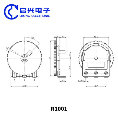 1K Ohm Dial Wheel Potentiometer For Audio Stereo Volume Switch Control ...