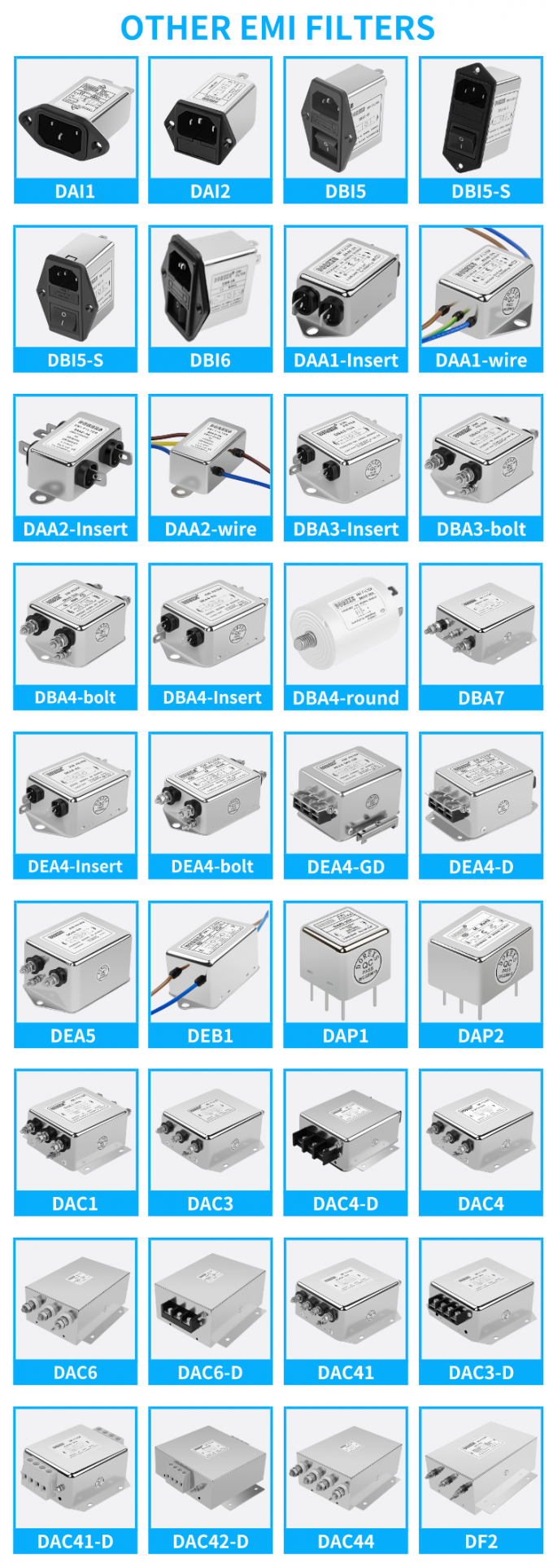 DAC41 逆变器用高性能噪声 EMI 滤波器 3 相 EMI EMC 低通滤波器 12