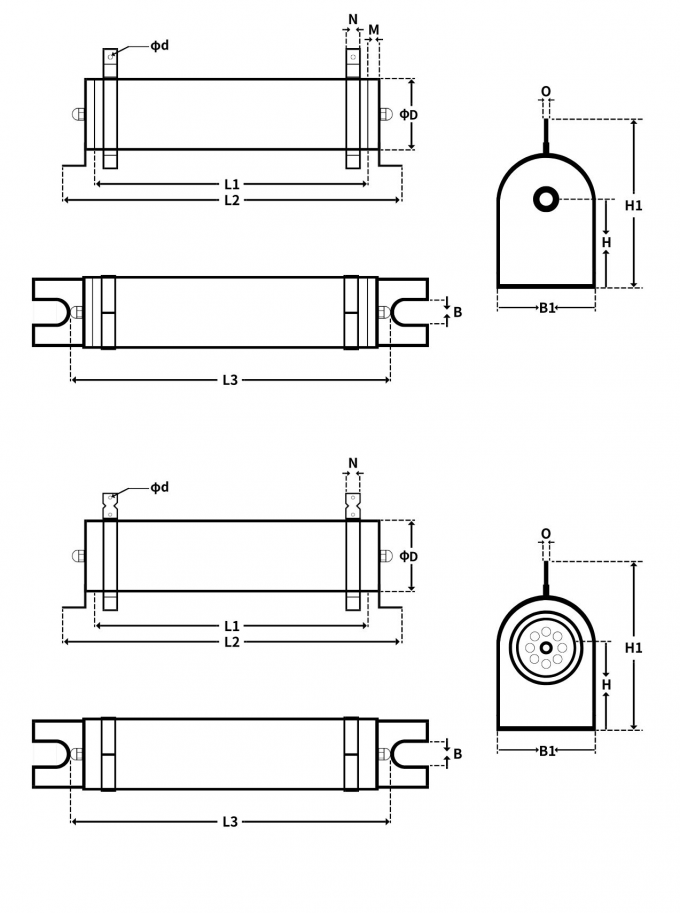 Adjustable Wirewound Resistors 100w High Voltage Ceramic Resistor