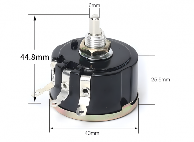 Potentiomètre Variable 10K Ohm 5W - 3 Broches - Fil Wound - Modèle WX112(050) - Neuf