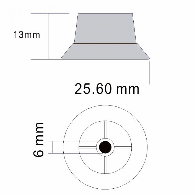 6X18T Splined Guitar Volume Control Knob 6